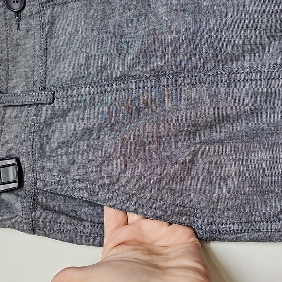 Eileen Fisher Blue Chambray Cargo Crop Pants Size Med - Picture 4 of 12